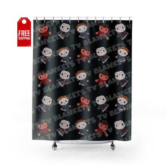 Horror Movie Shower Curtain Freddy Krueger Michael Myers Jason Etsy