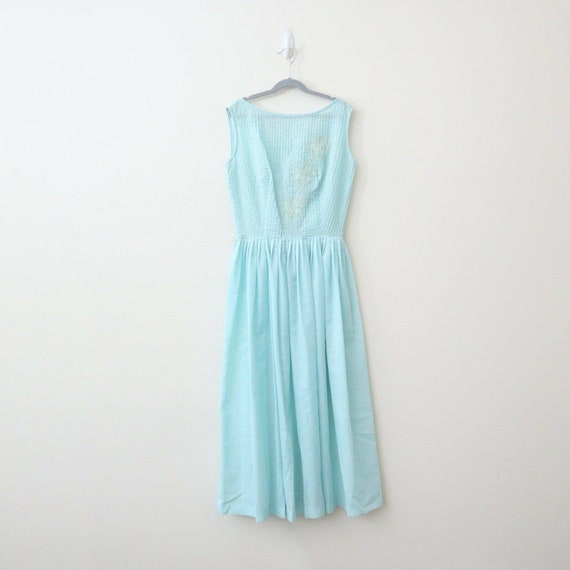 1960s Blue Embroidered Dress by Jeanne d'arc | XS/S