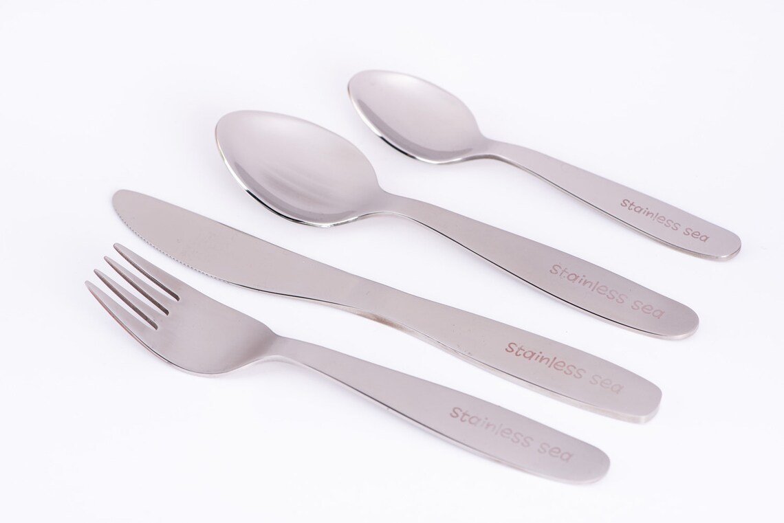 Classic Kids Stainless Steel Cutlery Set Silver Etsy