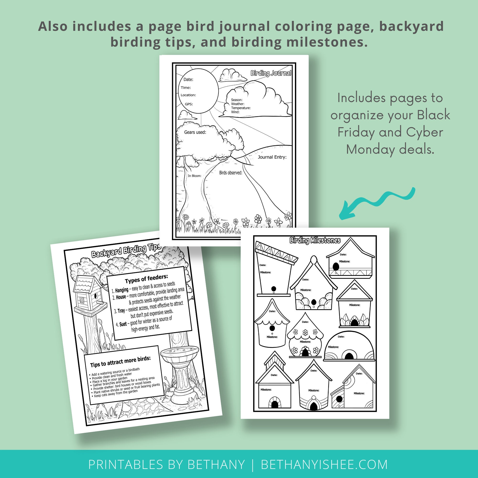 Bird Watching Coloring Journal for Kids | Birds and Birding for ...