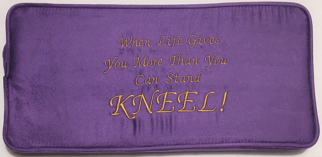 KNEEL Kneeling Cushion With Handle and Rear Zipper for Your Prayer Requests and Prayer Notes