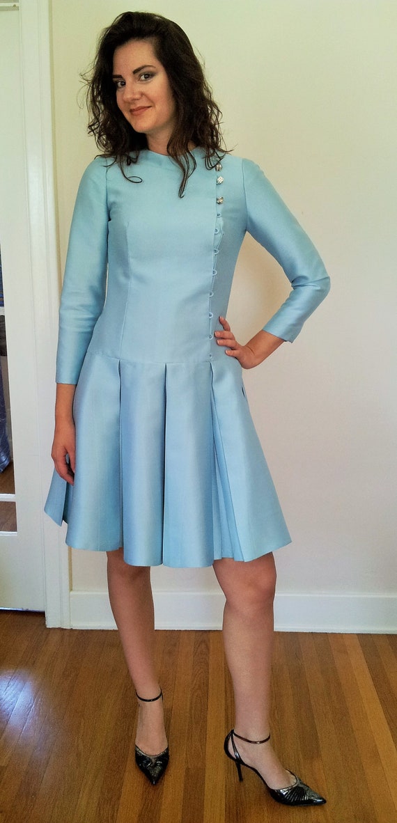 Mignon Paris New York Vintage Peau De Soie Silk Light Blue Vintage Dress,  Sz 0-2 - Etsy Australia