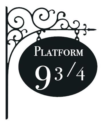 Platform 9 3/4 Harry Potter Cut Vinyl Sticker for Door Mirrors
