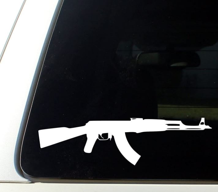 EARLFAMILY Gun Shaped AK-47 Replica Vinyl Airsoft Pistola Decal