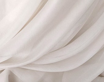 Pure Silk 100%, White Margilan silk Gauze 35 inches wide, medium-weight silk gauze, Silk for Nunofelting, Crafting, dyeing.