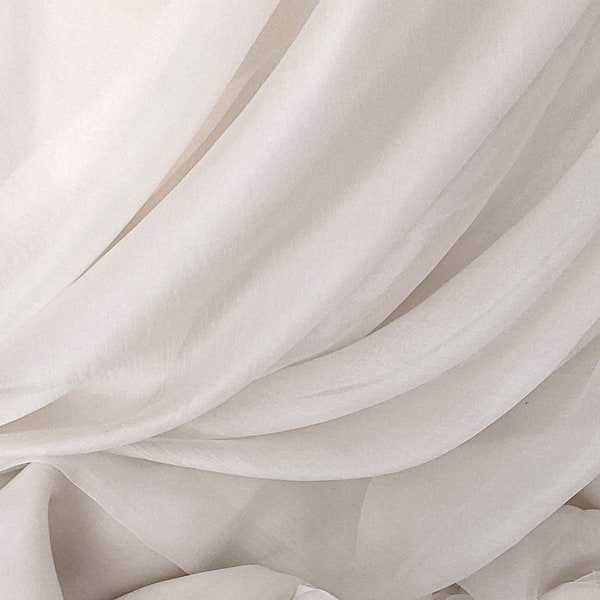 Pure Silk 100%, White Margilan silk Gauze 35 inches wide, medium-weight silk gauze, Silk for Nunofelting, Crafting, costume, dyeing.