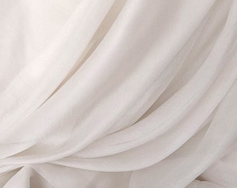 Pure Silk 100%, White Margilan silk Gauze 16 inches wide, medium-weight silk gauze, Silk for Nunofelting, Crafting, doll making, dyeing.