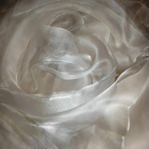 Natural Silk Organza, Soft Light-Weight Theatrical Organza Gauze, Soft rarefied scrim organza, 36 inch wide, Un-dyed, netting,  Raw Silk