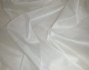 Natural Semi-Stiff Thin Organza Excelsior 37 inch wide, Uzbek Fabric, Handwoven Silk, Un-dyed, silk netting, Costume, Raw Silk, 100% Silk