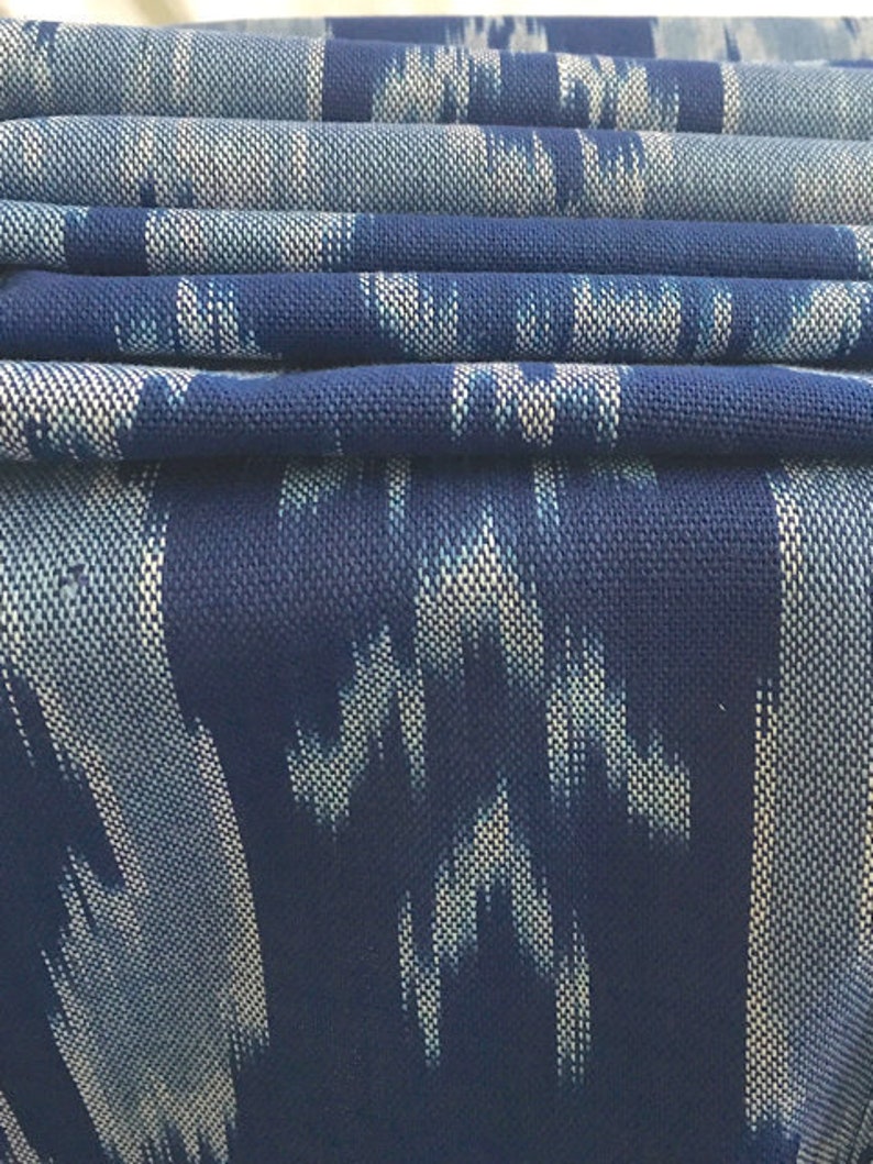 Denim Blue Cotton Ikat Margilan Fabric 100% Handwoven Blue - Etsy