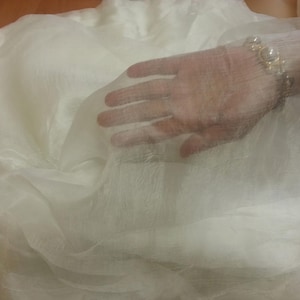 Gasa de malla enrarecida suave de seda: 35" de ancho, malla, gasa liviana para fieltrar Nuno