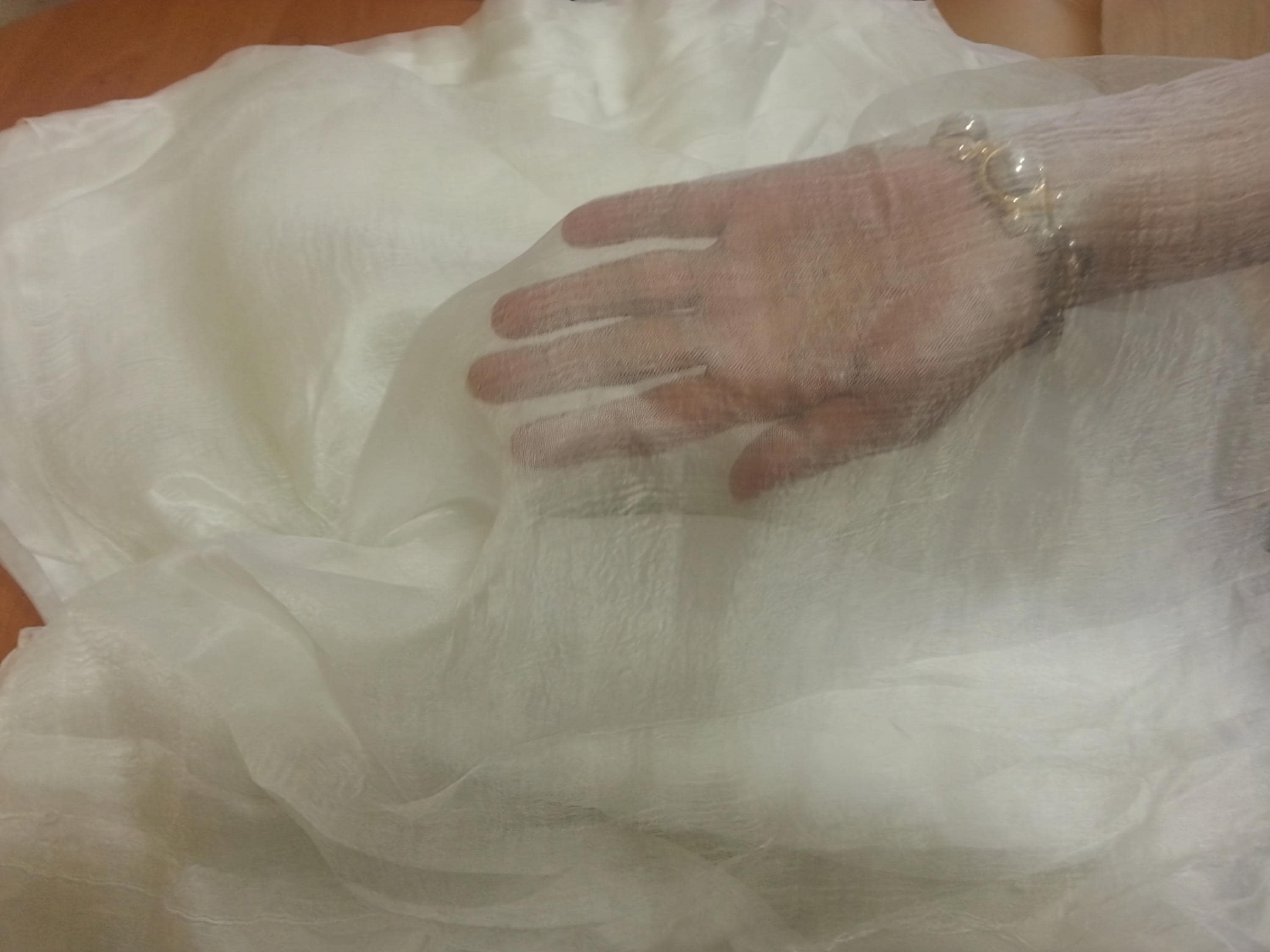 Undyed Margilan Silk Fabric, Natural sparse, Rarefied Scrim, 35 inch wide, Nuno Felting, light-weight silk gauze, Fiber Art, Textile, Felt