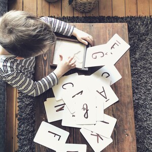 Sand Writing Tray Wooden Montessori Learning Resource Toy Alphabet Write Learn Letters Play Therapy Sand Box Kids Development Free Play image 2