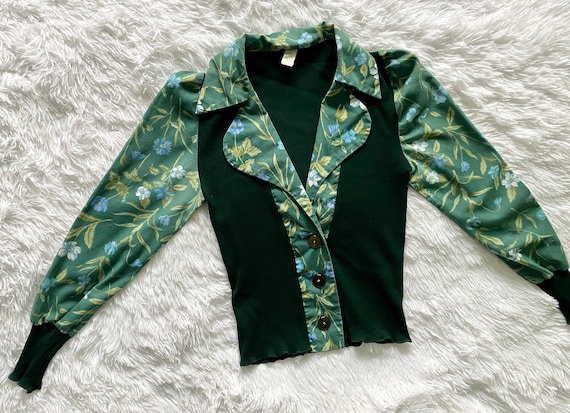 Gorgeous True Vintage Early 1970s Button Up Blouse