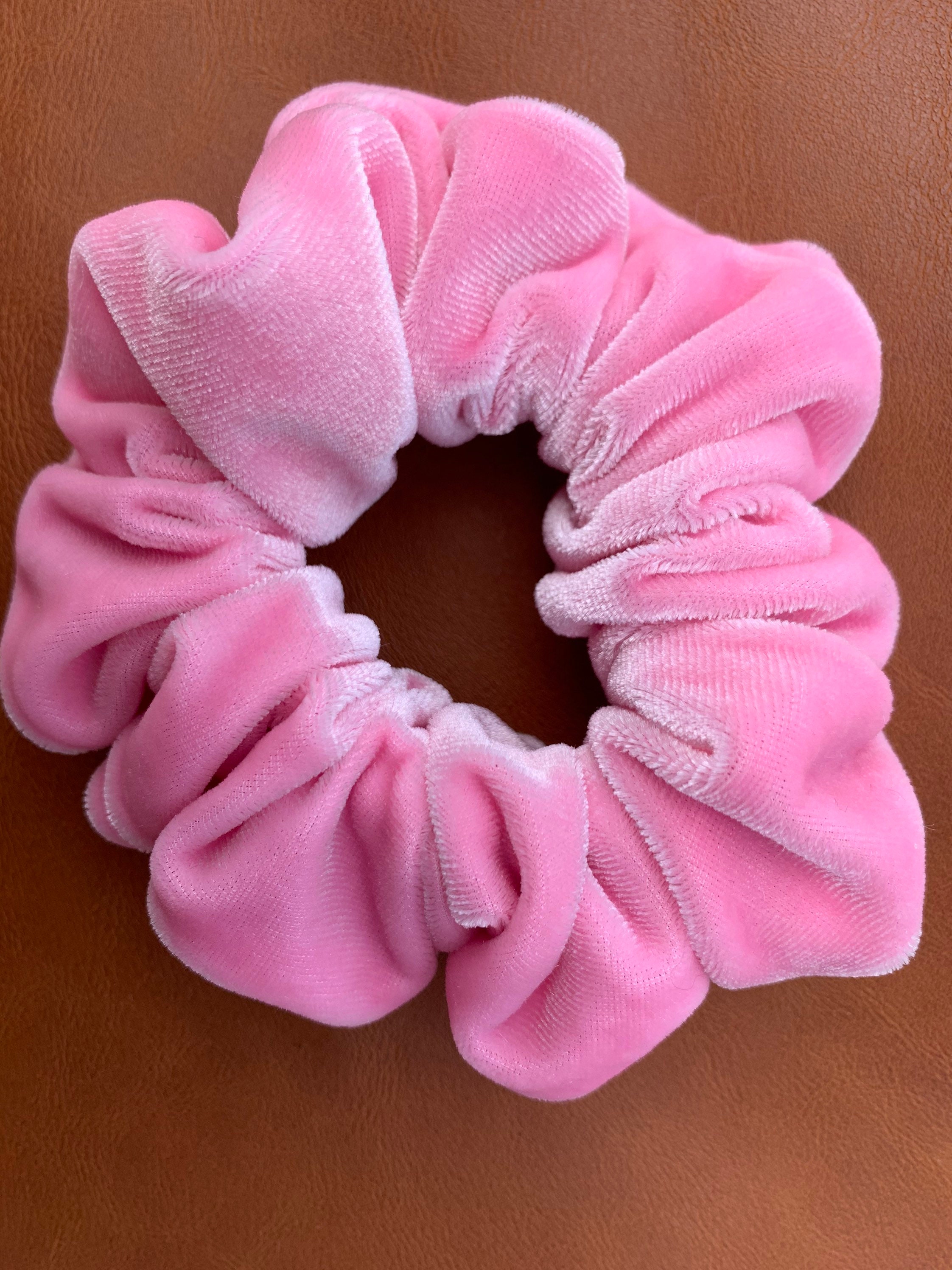 Pink Velvet Scrunchies