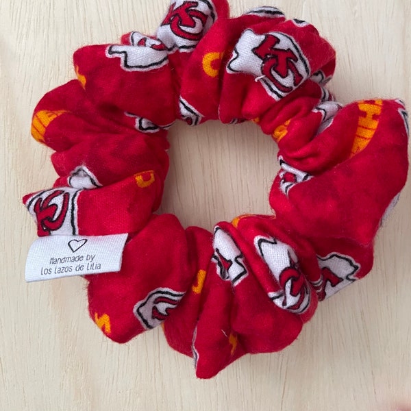 Kansas City flannel felt scrunchies/KC scrunchies/ Football season scrunchies