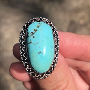 Vintage Light Blue Diné (Navajo) Turquoise Sterling Ring