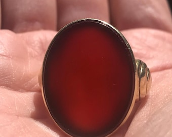 Art Deco 14k Carnelian Ring