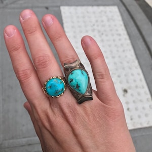 Vintage Tibetan Saddle Turquoise Ring