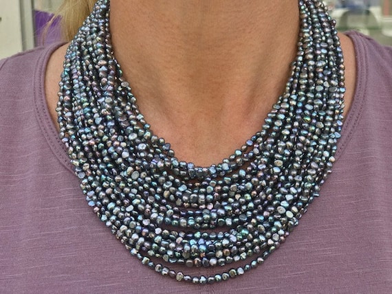 Stormy Singular “Audrey Hepburn” Pearls 14k Gold B