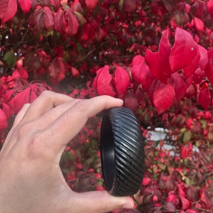 Antique Hand-Carved Jade Black/Dark Green Bangle