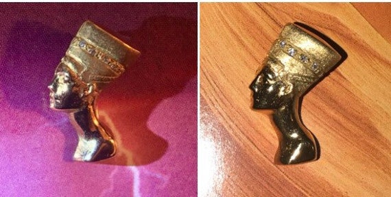 14K Nefertiti OOAK Vintage/Antique Diamond Gold S… - image 7
