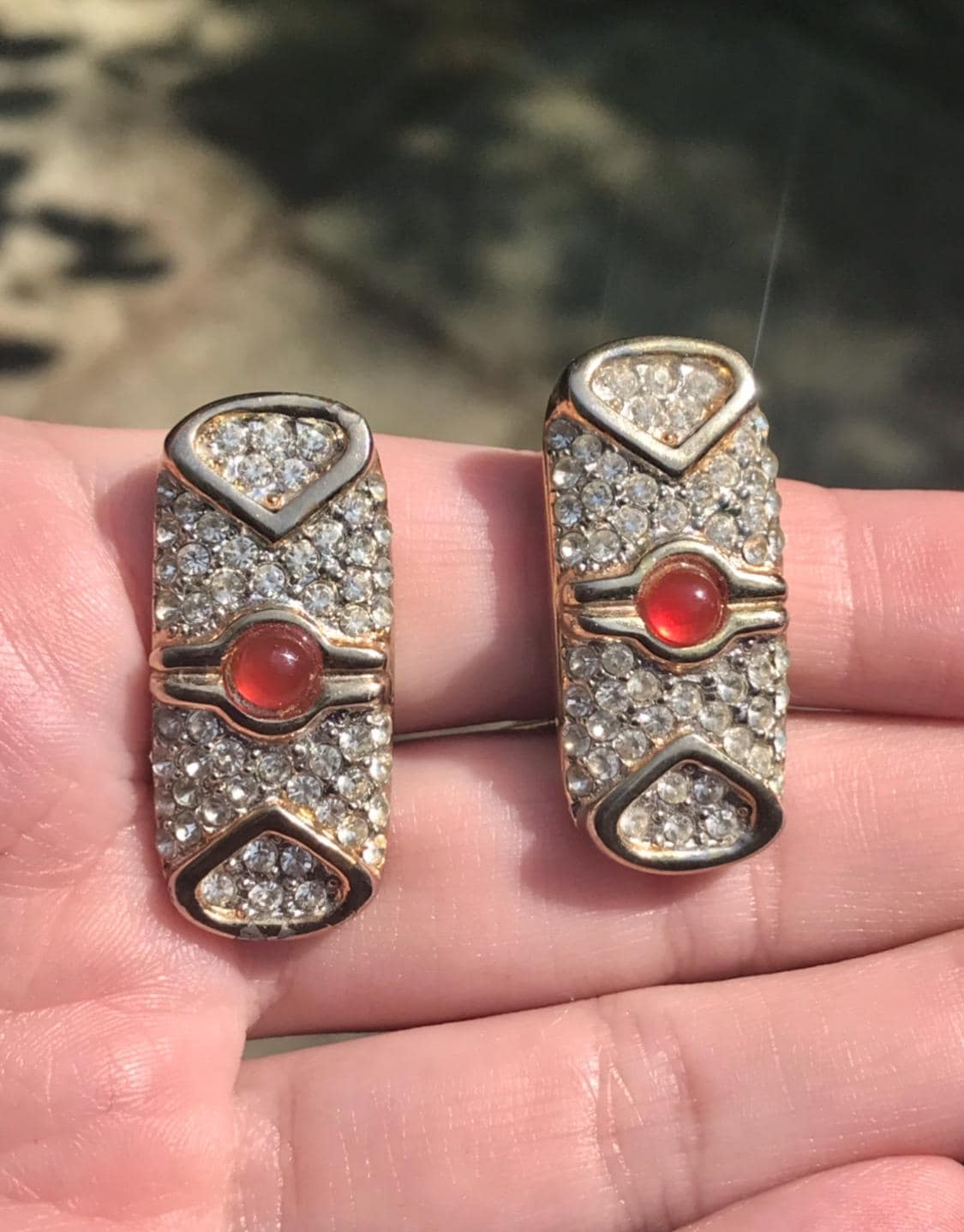 Boucles D'oreilles BALMAIN PARIS Vintage - Style Portier En Métal Doré - Occasion