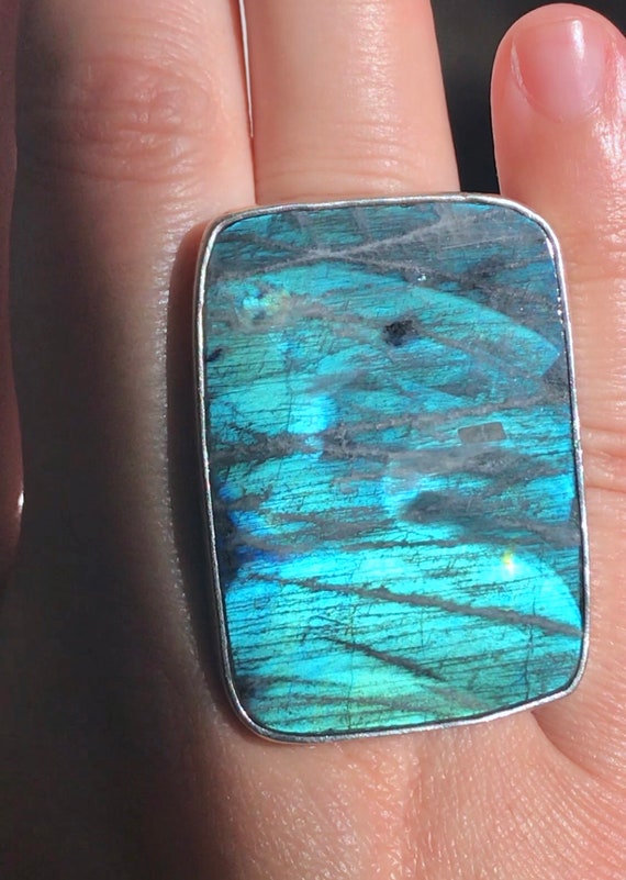 OOAK Dollybird Finnish Spectrolite Ring - image 1