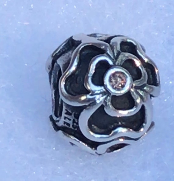 Authentic Rare Retired Pandora Lotus/Flower Sterli