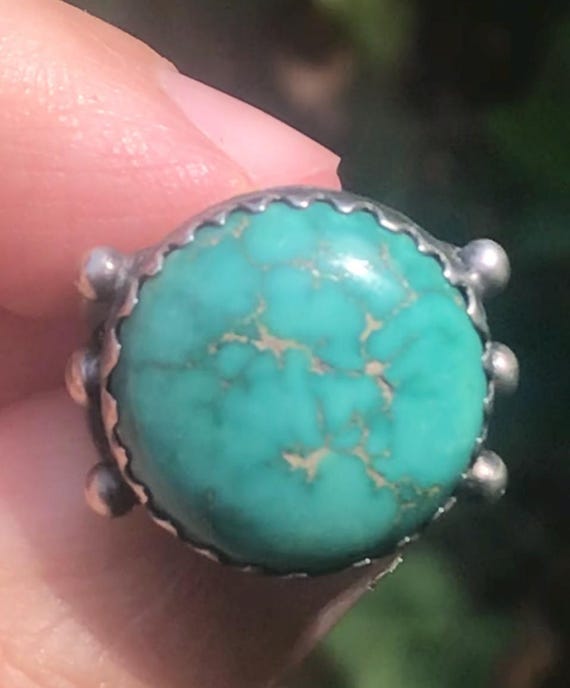 Early Turquoise Diné (Navajo) Silver Ring