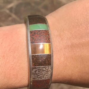2nd Gem Grade Dinosaur Bone Inlay Sterling Cuff