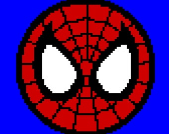 Spiderman face C2C crochet lap blanket