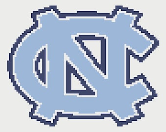 May include: A blue and white pixelated logo of the letters "NC" intertwined with a stylized arrow pointing down.