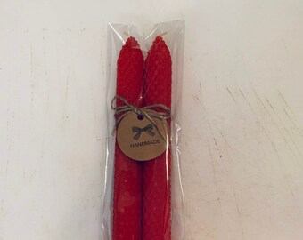Patriotic Bundle 8 Inch Hand Rolled Beeswax Candle Sticks