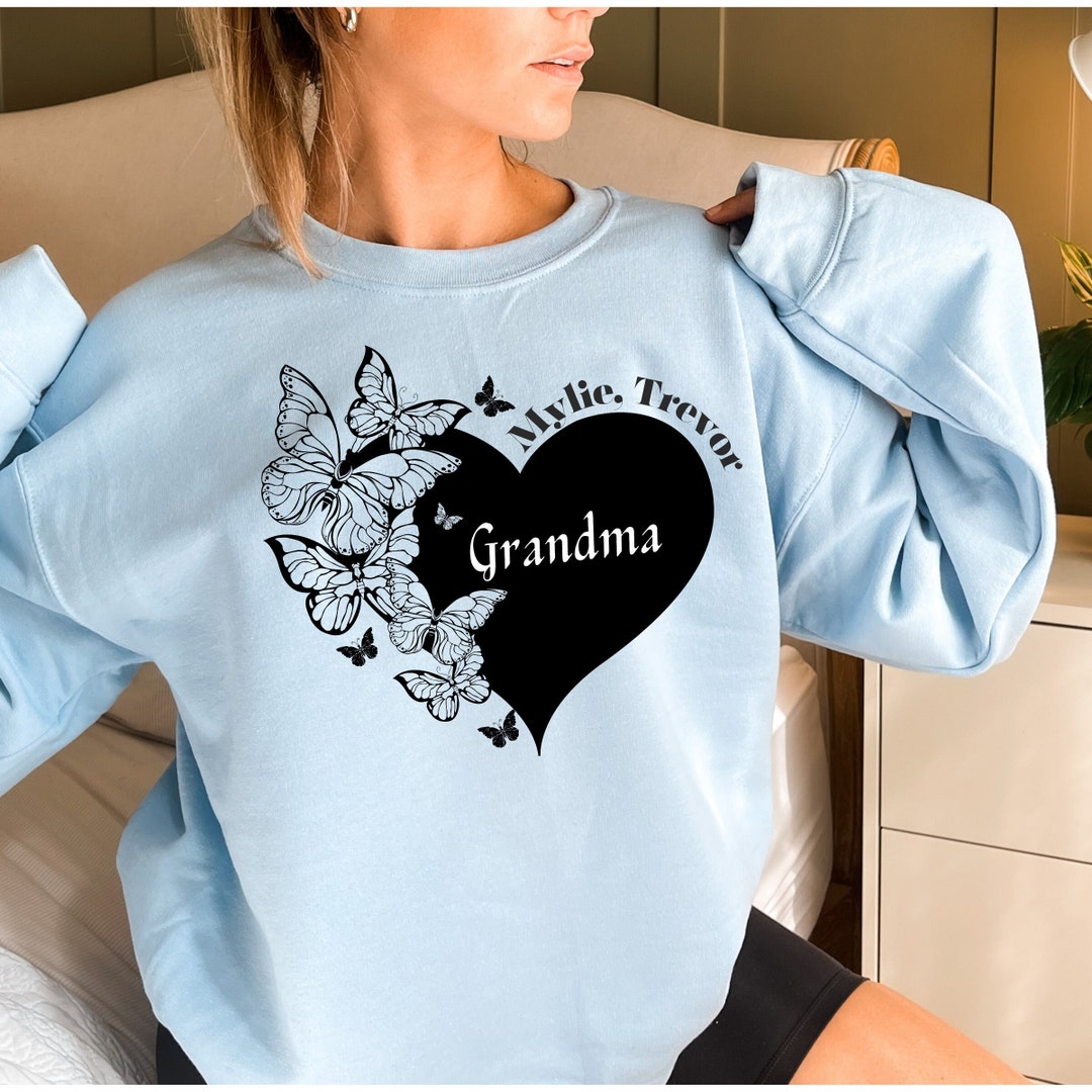 Personalized Nana Butterflies Sweater - Christmas Gift Idea For Grandma/ Mom - Up to 10 Kids