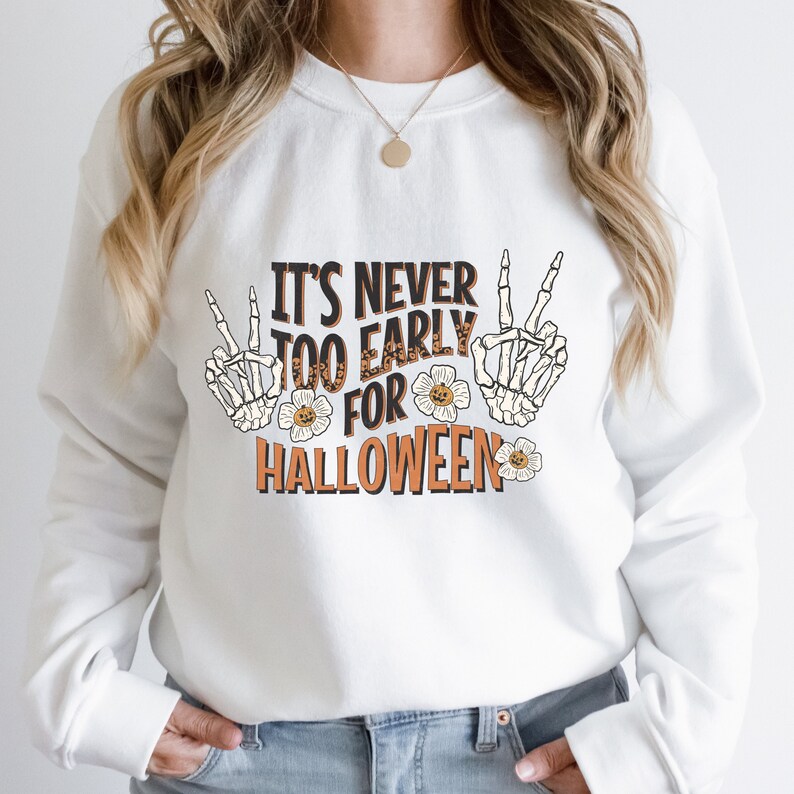 Spooky Halloween Sweatshirt Creepy Sweatshirt Skelton - Etsy