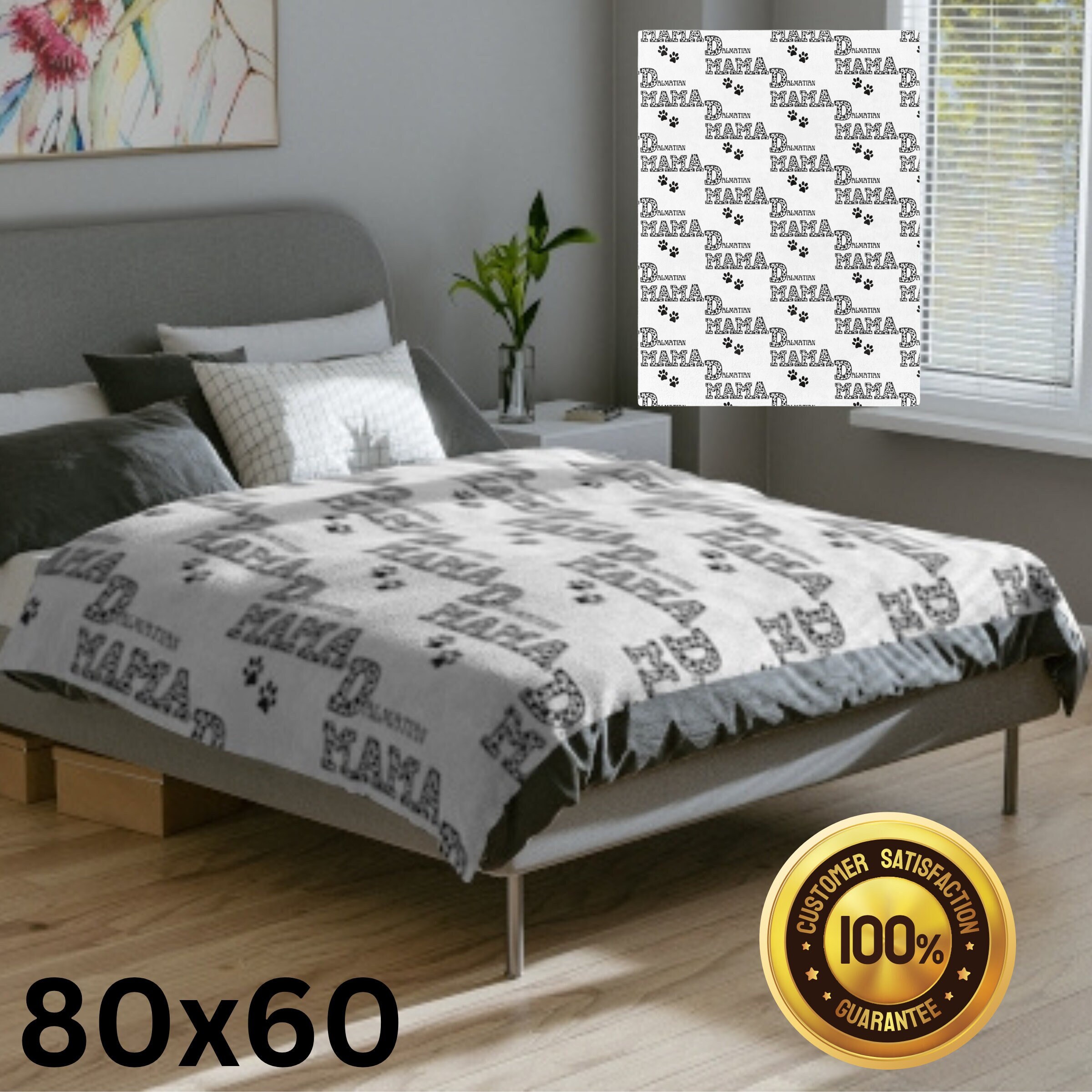 Dalmatian Dog Mama Minky Blanket Gift, Dog Mom Blanket, Comfort Blanket, Dog Lover Blanket, New