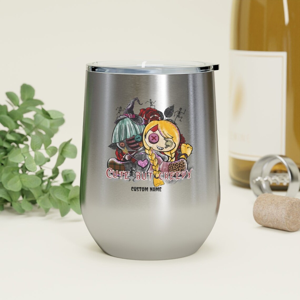 Personalize Wine Tumbler Halloween 12oz Insulated Wine Etsy