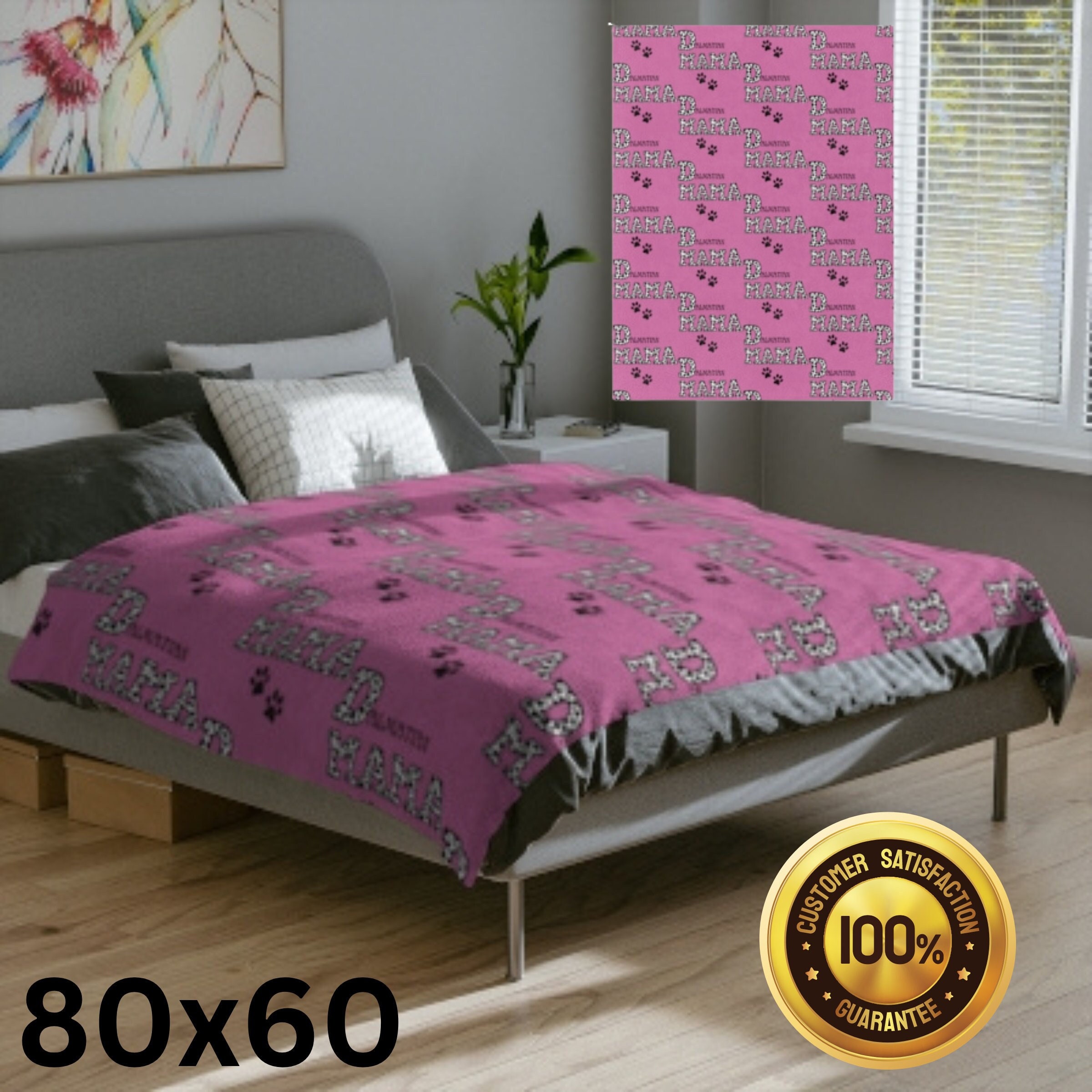 Puppy Dog Dalmatian Pattern Print Hooded Blanket