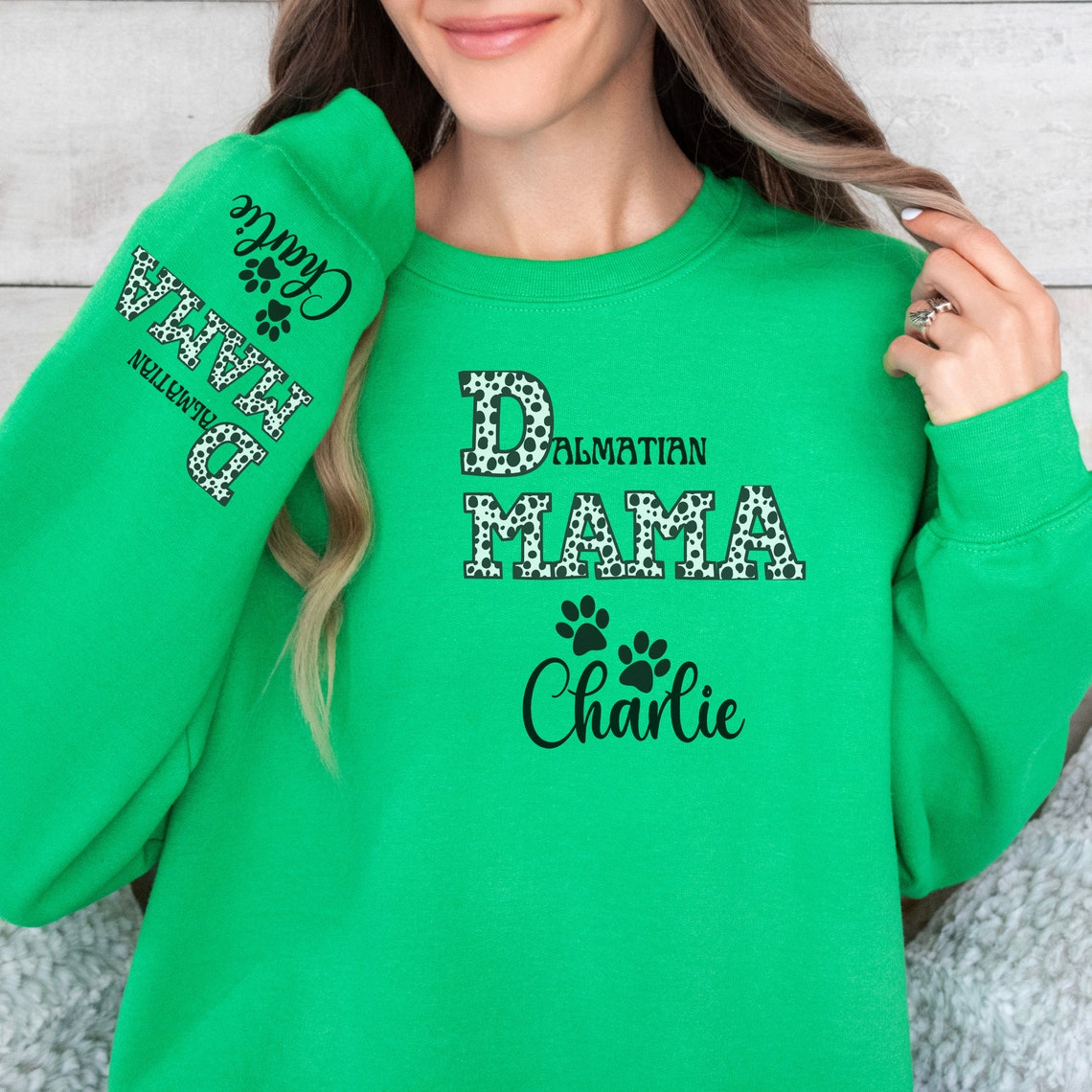 Dalmatian Mama Personalized Custom Gift Sweatshirt, Dog Mom Sweatshirt