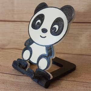Panda Bear Folding Mobile Phone Holder 3D STL File