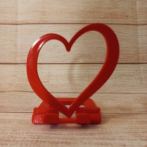 Foldable mobile holder Heart Valentine&#39;s Day or Sant Jordi STL file