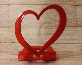 Foldable mobile holder Heart Valentine's Day or Sant Jordi STL file