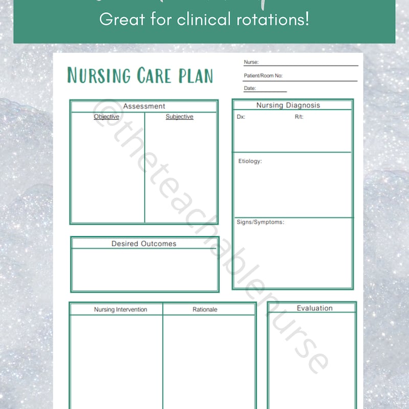 Plan of Care Template - Etsy