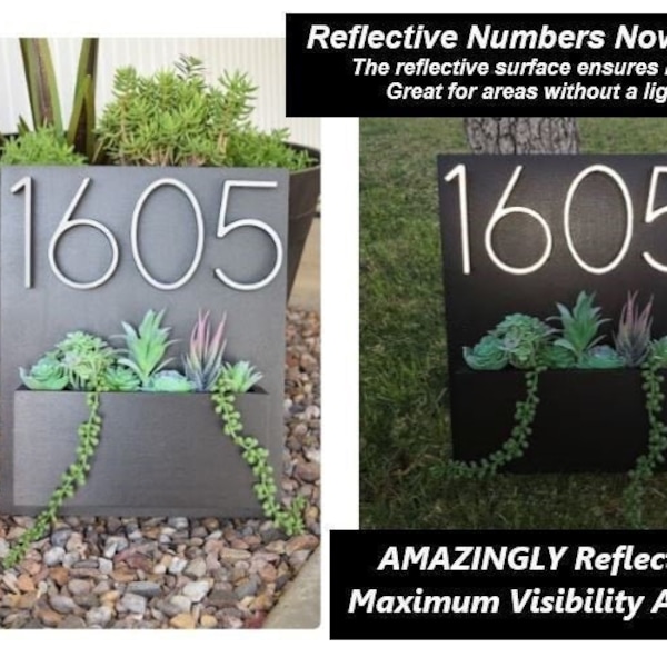 Handmade Address Planter | Modern Address Sign with Planter Box | Address Plaque with Planter | House Numbers