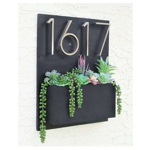 Address Planter | Address Sign with Planter Box | Address Plaque | House Numbers