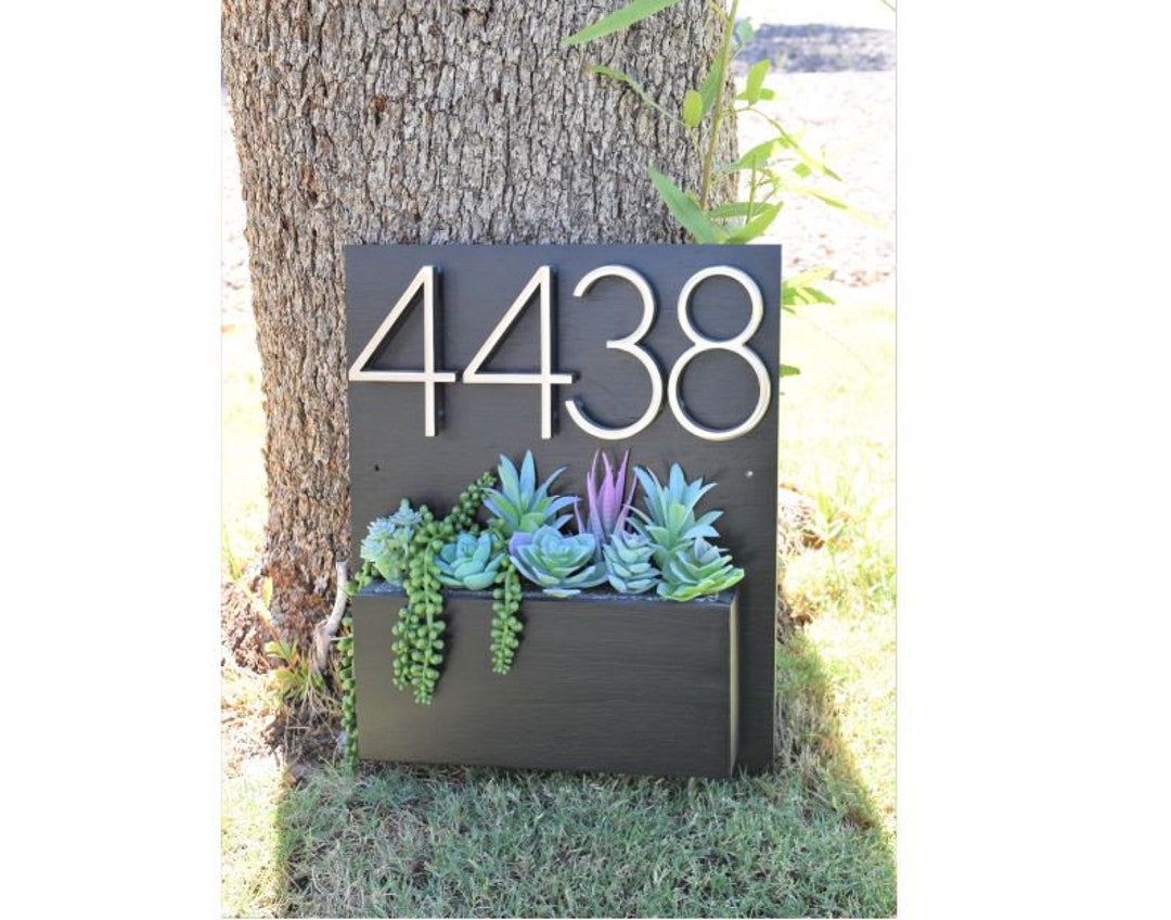 Address Planter Address Sign With Planter Box Address Plaque House