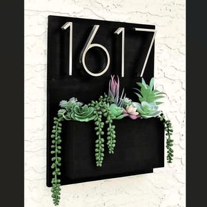 Address Planter | Address Sign with Planter Box | Address Plaque | House Numbers