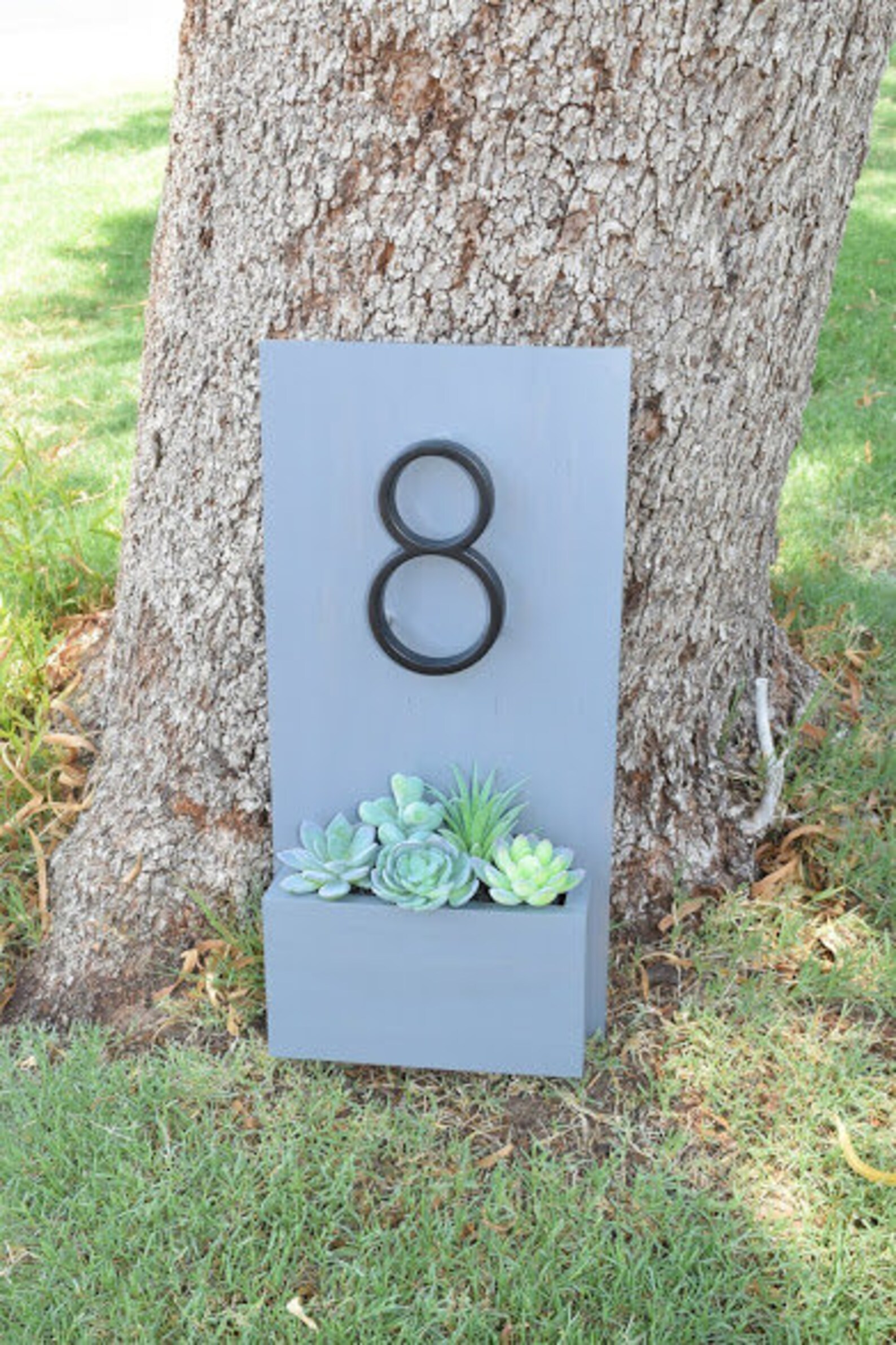 Address Planter Address Sign with Planter Box Address Etsy