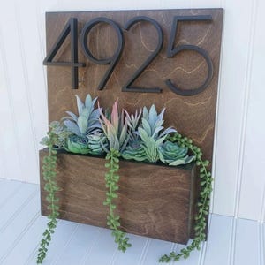 Address Planter | Address Sign with Planter Box | Address Plaque | House Numbers